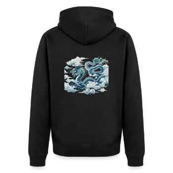 Art chinois du dragon - Veste à capuche bio Premium Unisexe - noir - Dos - Nico (187cm)