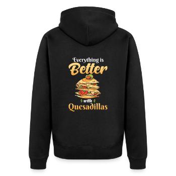 Quesadilla Lover Cuisine mexicaine Passionné de cuisine Foodie - Veste à capuche bio Premium Unisexe - noir - Dos - Nico (187cm)