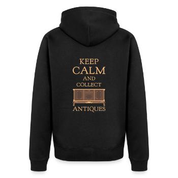 Antique Collector Passion - Keep Calm and Collect - Veste à capuche bio Premium Unisexe - noir - Dos - Nico (187cm)