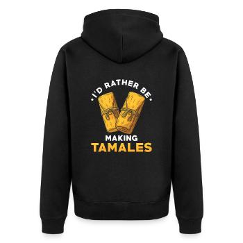 Tamales Lover Mexicain Cuisinier Mexique Cuisiner Nourriture - Veste à capuche bio Premium Unisexe - noir - Dos - Nico (187cm)