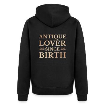 Collectionneur d’antiquités passionné - Vintage Antique - Veste à capuche bio Premium Unisexe - noir - Dos - Nico (187cm)