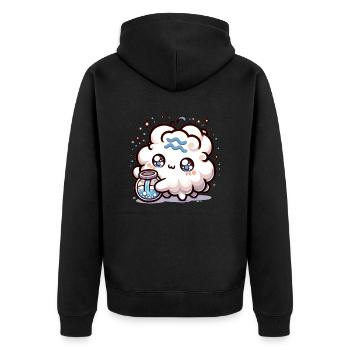 Verseau Zodiaque Kawaii Caractère Signe astrologique - Veste à capuche bio Premium Unisexe - noir - Dos - Nico (187cm)