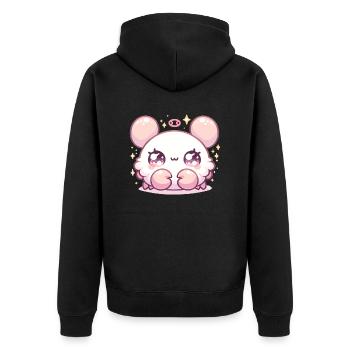 Krebs Sternzeichen Kawaii Charakter Astrologie Geschenk - Unisex Premium Bio Zip Hoodie - Schwarz - Hinten - Nico (187cm)