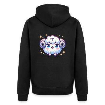 Aries Zodiac Sign Kawaii Character Birthdayd - Unisex Premium Organic Zip Hoodie - black - Back - Nico (187cm)