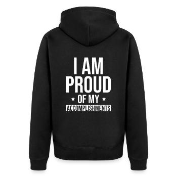 Positive Affirmationen Inspirierendes Zitat - Unisex Premium Bio Zip Hoodie - Schwarz - Hinten - Nico (187cm)