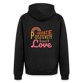 Inspirational Positive Affirmations Design for - Unisex Premium Organic Zip Hoodie - black - Back - Nico (187cm)