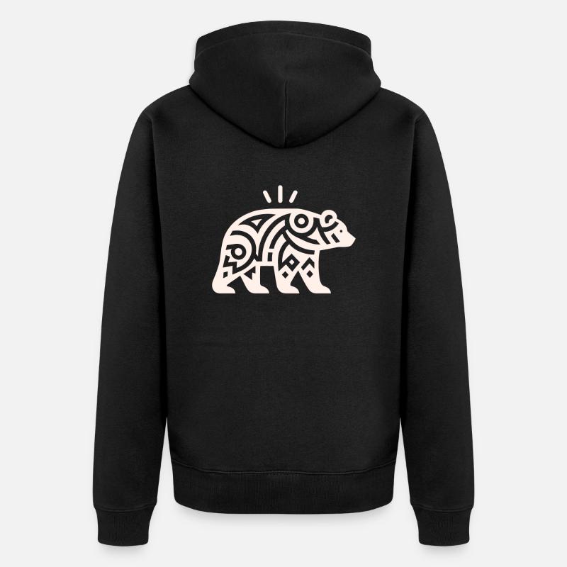 Ours du zodiaque amérindien - Veste à capuche bio Premium Unisexe - noir