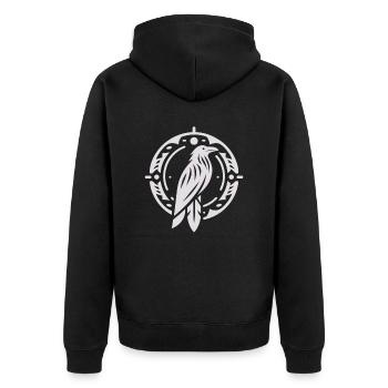 Corbeau zodiaque amérindien - Veste à capuche bio Premium Unisexe - noir - Dos - Nico (187cm)