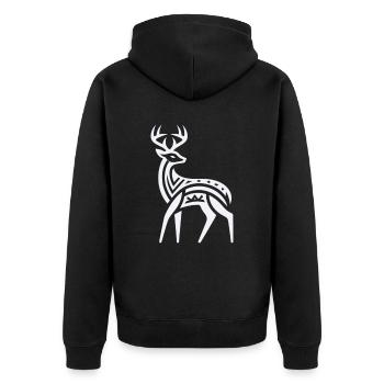 Cerf Amérindien Zodiaque - Veste à capuche bio Premium Unisexe - noir - Dos - Nico (187cm)