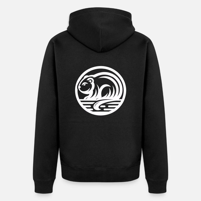 Castor zodiaque amérindien - Veste à capuche bio Premium Unisexe - noir