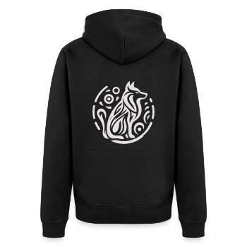 Loup, Amérindien Zodiac - Veste à capuche bio Premium Unisexe - noir - Dos - Nico (187cm)