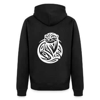 Loutre zodiaque amérindien - Veste à capuche bio Premium Unisexe - noir - Dos - Nico (187cm)