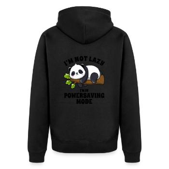 Panda - Je ne suis pas paresseux - en mode économie d’énergie - Veste à capuche bio Premium Unisexe - noir - Dos - Nico (187cm)