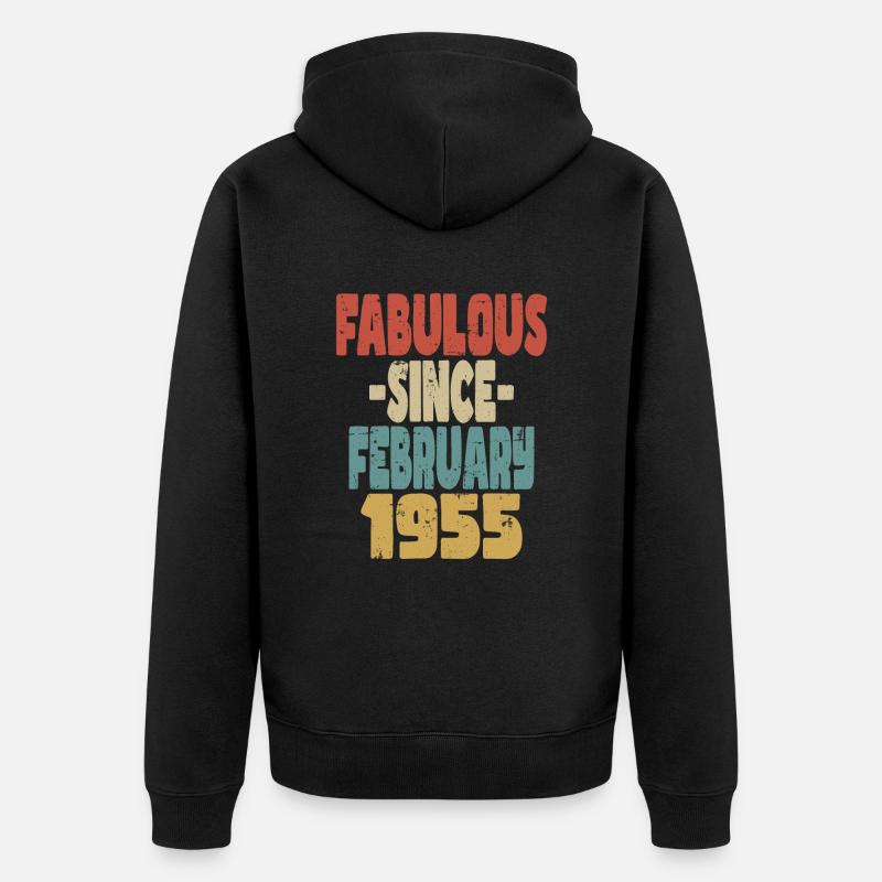 Fabuleux février 1955 - Veste à capuche bio Premium Unisexe - noir
