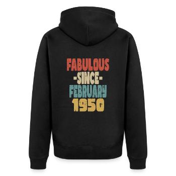 Fabuleux février 1950 - Veste à capuche bio Premium Unisexe - noir - Dos - Nico (187cm)