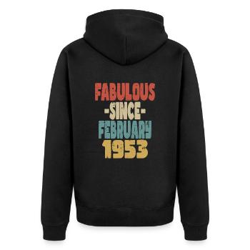 Fabuleux février 1953 - Veste à capuche bio Premium Unisexe - noir - Dos - Nico (187cm)