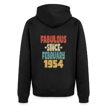 Fabuleux février 1954 - Veste à capuche bio Premium Unisexe - noir - Dos - Nico (187cm)