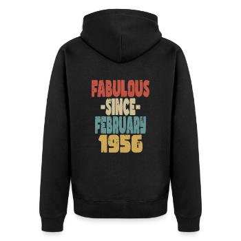 Fabuleux février 1956 - Veste à capuche bio Premium Unisexe - noir - Dos - Nico (187cm)