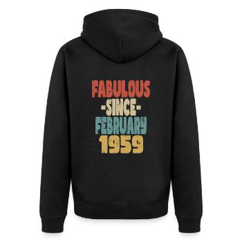 Fabuleux Février 1959 - Veste à capuche bio Premium Unisexe - noir - Dos - Nico (187cm)
