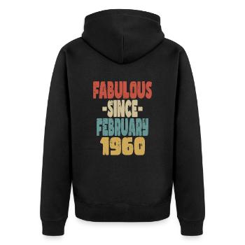 Fabuleux février 1960 - Veste à capuche bio Premium Unisexe - noir - Dos - Nico (187cm)