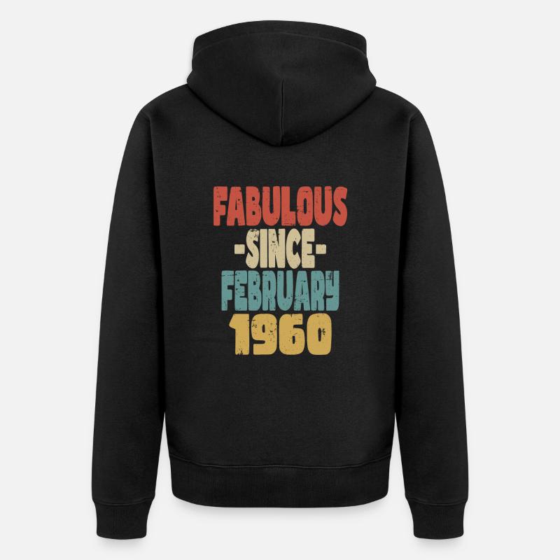 Fabuleux février 1960 - Veste à capuche bio Premium Unisexe - noir
