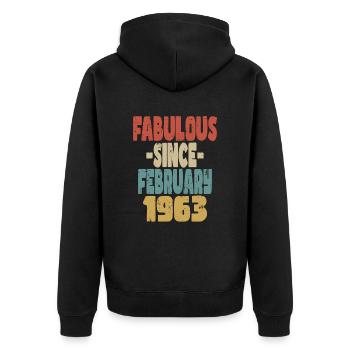 Fabuleux février 1963 - Veste à capuche bio Premium Unisexe - noir - Dos - Nico (187cm)