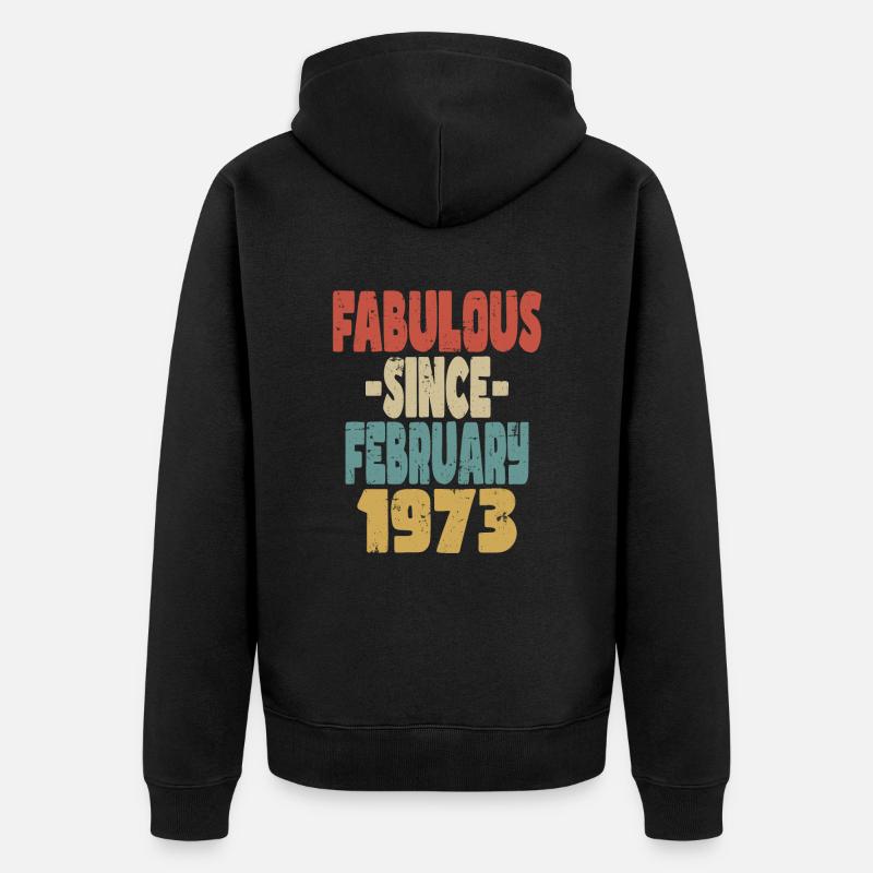 Fabuleux Février 1973 - Veste à capuche bio Premium Unisexe - noir
