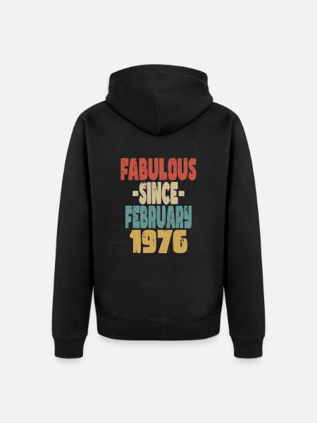 Fabuleux Février 1976 - Veste à capuche bio Premium Unisexe - noir