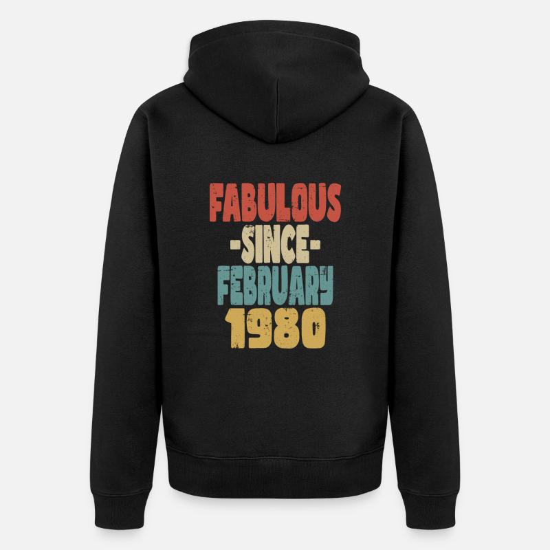 Fabuleux Février 1980 - Veste à capuche bio Premium Unisexe - noir