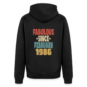 Fabuleux Février 1986 - Veste à capuche bio Premium Unisexe - noir - Dos - Nico (187cm)