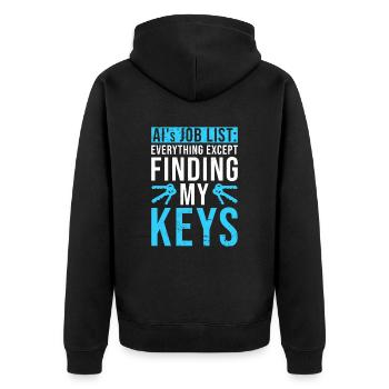 Artificial Intelligence Ai Lovers - Unisex Premium Organic Zip Hoodie - black - Back - Nico (187cm)