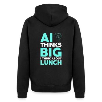 Artificial Intelligence Ai Lovers - Unisex Premium Organic Zip Hoodie - black - Back - Nico (187cm)