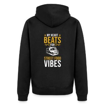 Amateur de cuisine de rue Food Truck Foddie - Veste à capuche bio Premium Unisexe - noir - Dos - Nico (187cm)