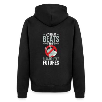 Activiste écologiste Environnement vert Plastique - Veste à capuche bio Premium Unisexe - noir - Dos - Nico (187cm)