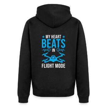 Drone Pilot Design Flight Mode - Unisex Premium Organic Zip Hoodie - black - Back - Nico (187cm)