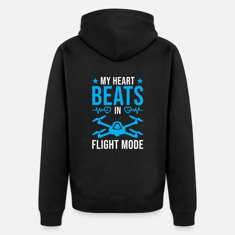 Drohnenpiloten-Design-Flugmodus - Unisex Premium Bio Zip Hoodie - Schwarz