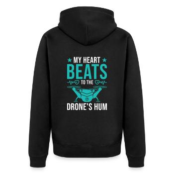 Drone Pilot Quadrocopter RC Drone Gift - Unisex Premium Organic Zip Hoodie - black - Back - Nico (187cm)