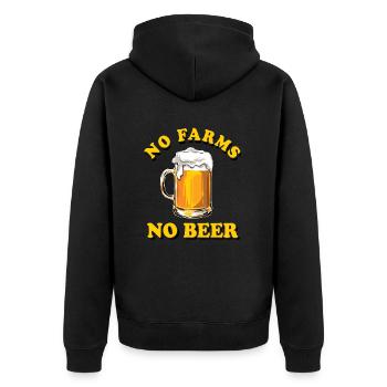 Farmers Protest - No Farms No Beer - Beer - Demo - Unisex Premium Organic Zip Hoodie - black - Back - Nico (187cm)