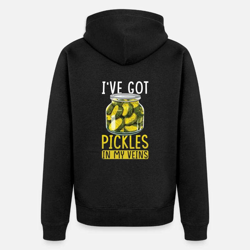 Gurken Liebhaber eingelegte Gurke Geschenk - Unisex Premium Bio Zip Hoodie - Schwarz