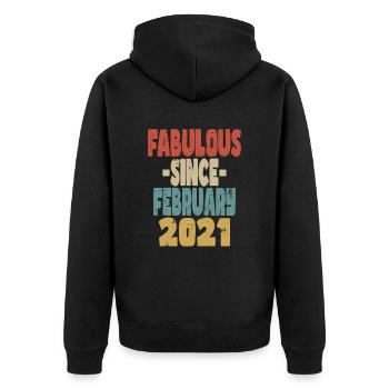 Fabuleux février 2021 - Veste à capuche bio Premium Unisexe - noir - Dos - Nico (187cm)