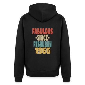 Fabuleux Février 1966 - Veste à capuche bio Premium Unisexe - noir - Dos - Nico (187cm)