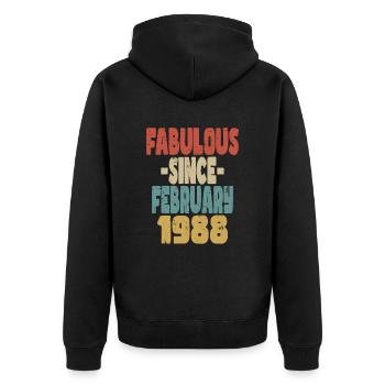 Fabuleux Février 1988 - Veste à capuche bio Premium Unisexe - noir - Dos - Nico (187cm)