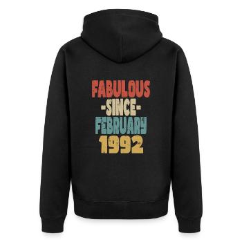 Fabuleux Février 1992 - Veste à capuche bio Premium Unisexe - noir - Dos - Nico (187cm)