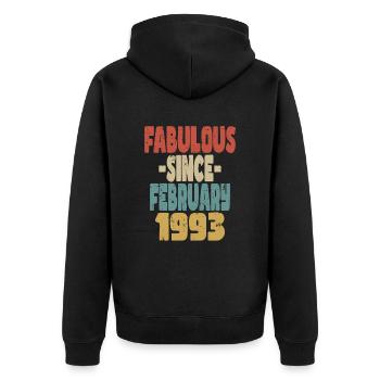 Fabuleux Février 1993 - Veste à capuche bio Premium Unisexe - noir - Dos - Nico (187cm)