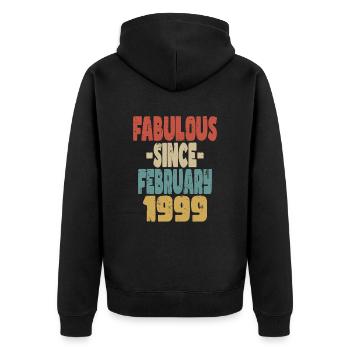 Fabuleux Février 1999 - Veste à capuche bio Premium Unisexe - noir - Dos - Nico (187cm)