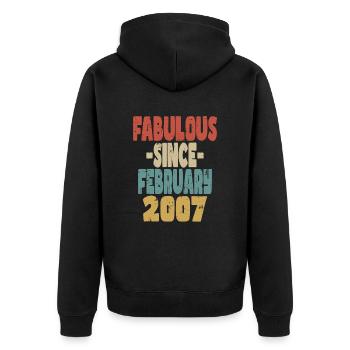 Fabulous February 2007 - Unisex Premium Organic Zip Hoodie - black - Back - Nico (187cm)