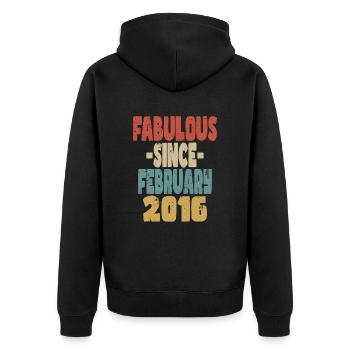 Fabulous February 2016 - Unisex Premium Organic Zip Hoodie - black - Back - Nico (187cm)