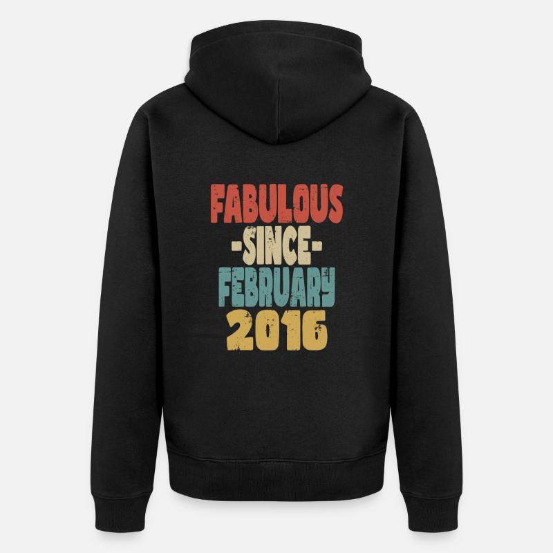 Fabelhafter Februar 2016 - Unisex Premium Bio Zip Hoodie - Schwarz