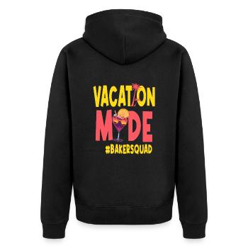 Baker Vacation Vacy Mode Bakersquad - Unisex Premium Bio Zip Hoodie - Schwarz - Hinten - Nico (187cm)