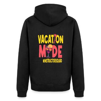 Instruktor Urlaub Vacy Mode Instructorsquad - Unisex Premium Bio Zip Hoodie - Schwarz - Hinten - Nico (187cm)